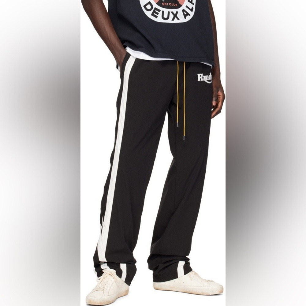 Rhude Ski Track Pants‎ Black White Men's Size S EUC